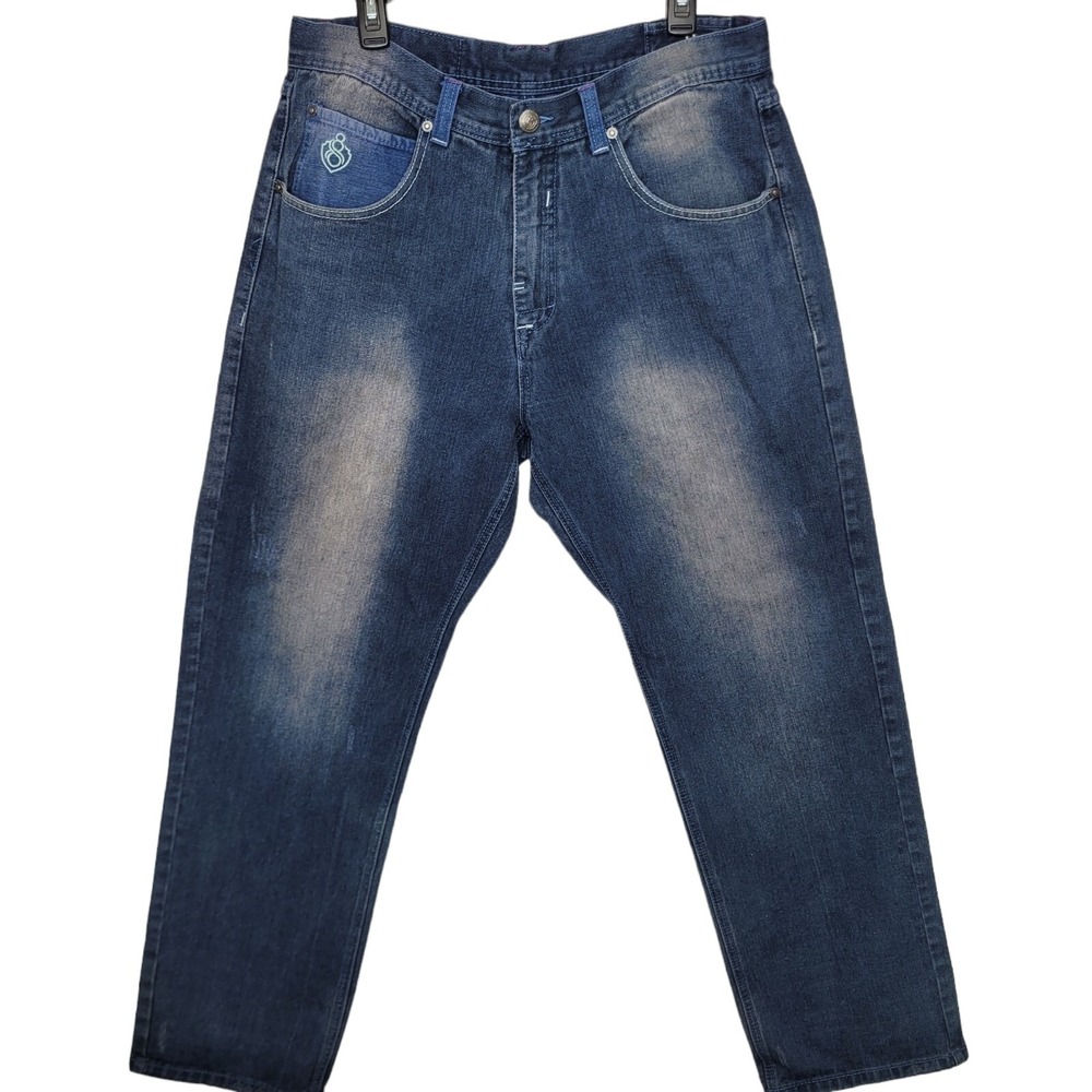 Eight 732 Jeans Men Size 36X34 Urban Hip Hop  Jeans W/‎ Embroidered Back Pockets